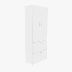 Schrank Yemek Weiss Kunstharz/Holzwerkstoff 60 cm 163.6 cm - Material: Melaminbeschichtete Spanplatte - Schrank