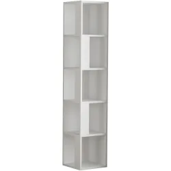 Bücherregal Yemek Weiss Holzwerkstoff/Kunststoff 172 cm 12 cm - Material: Melaninbeschichtete Mischholz (Spanplatte) - Bücherregal