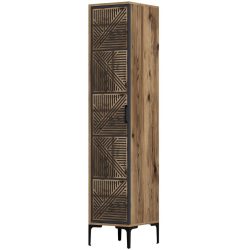 Kleiderschrank Uyumak Braun Holzwerkstoff 189 cm 53 cm 28 cm - Farbe: Walnuss - Material: Melamin - Kleiderschrank