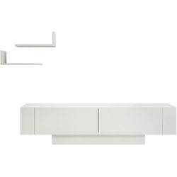 TV-Möbel Yasam Weiss Holzwerkstoff 41.6 cm 150 cm 31.5 cm - Material: Melaminbeschichtete Spanplatte - TV-Möbel
