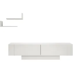 TV-Möbel Yasam Weiss Holzwerkstoff 41.6 cm 150 cm 31.5 cm - Material: Melaminbeschichtete Spanplatte - TV-Möbel