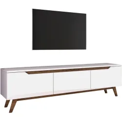 TV-Möbel Yasam Weiss Holzwerkstoff 48.6 cm 180 cm 35 cm - Material: Melaminbeschichtete Spanplatte - TV-Möbel
