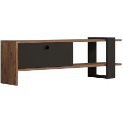 TV-Möbel Yasam Braun/Schwarz Holzwerkstoff 36.8 cm 120 cm 25 cm - Farbe: eiche/schwarz - Material: Melaminbeschichtete Spanplatte - TV-Möbel