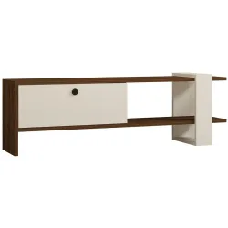 TV-Möbel Yasam Braun Holzwerkstoff 36.8 cm 120 cm 25 cm - Farbe: Walnuss - Material: Melaminbeschichtete Spanplatte - TV-Möbel