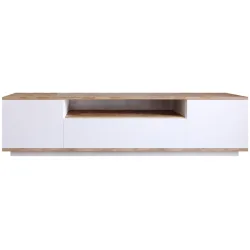 TV-Möbel Yasam Braun Holzwerkstoff 44.6 cm 180 cm 44.5 cm - Farbe: Kiefer - Material: Melaminbeschichtete Spanplatte - TV-Möbel
