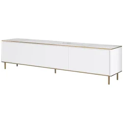 TV-Möbel Yasam Weiss Holzwerkstoff 190 cm 10 cm 40 cm - Material: Melaminbeschichtete Spanplatte - TV-Möbel