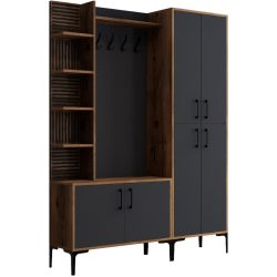 Yemek Braun Holz/Kunststoff 187 cm 51 cm - Farbe: Walnuss - Material: Melamin