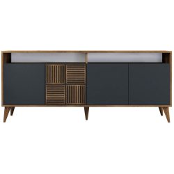 Konsole Yemek Braun Holzwerkstoff 188 cm - Farbe: Walnuss - Material: 100% Melaminbeschichtete Spanplatte - Konsole