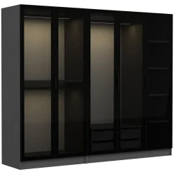 Kleiderschrank Uyumak Grau Holzwerkstoff 225 cm 52 cm 190 cm - Farbe: anthrazit - Material: Melamin - Kleiderschrank