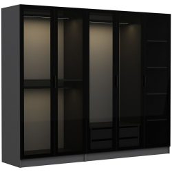 Kleiderschrank Uyumak Grau Holzwerkstoff 225 cm 52 cm 190 cm - Farbe: anthrazit - Material: Melamin - Kleiderschrank