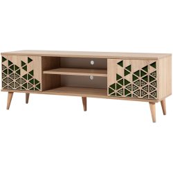 TV-Möbel Yasam Braun Holzwerkstoff 148 cm 30 cm 41 cm - Farbe: eiche - Material: Melaminbeschichtete Spanplatte - TV-Möbel