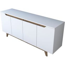 Konsole Yemek Weiss Holzwerkstoff 184 cm - Material: 100% melaminharzbeschichtete Spanplatte - Konsole
