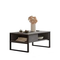 Salontisch Yasam Silber Holzwerkstoff 44.4 cm - Material: Melaminbeschichtete Spanplatte - Salontisch
