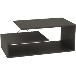 Salontisch Yasam Grau Holzwerkstoff 40 cm - Farbe: anthrazit - Material: Melaminbeschichteten Spanplatten - Salontisch