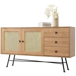 Konsole Yemek Braun Holzwerkstoff 160 cm - Farbe: natur - Material: 100% Melaminbeschichtete Spanplatte - Konsole