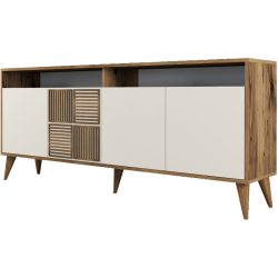 Konsole Yemek Braun Holzwerkstoff 78.6 cm - Farbe: Walnuss - Material: 100% Melaminbeschichtete Spanplatte - Konsole
