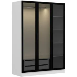 Kleiderschrank Uyumak Weiss Holzwerkstoff 218 cm 60 cm 30 cm - Material: Melamin - Kleiderschrank