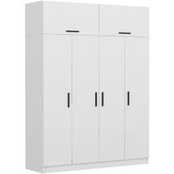 Kleiderschrank Uyumak Weiss Holzwerkstoff 196 cm 60 cm 60 cm - Material: Melamin - Kleiderschrank