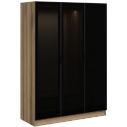 Kleiderschrank Uyumak Grau Holzwerkstoff 218 cm 60 cm 30 cm - Farbe: Dunkelgrau - Material: Melamin - Kleiderschrank