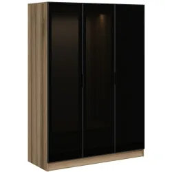Kleiderschrank Uyumak Grau Holzwerkstoff 218 cm 60 cm 30 cm - Farbe: Dunkelgrau - Material: Melamin - Kleiderschrank