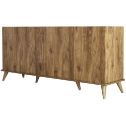 Konsole Yemek Braun Holzwerkstoff 180 cm - Farbe: Walnuss - Material: 100% Melaminbeschichtete Spanplatte - Konsole