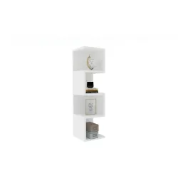 Bücherregal Yemek Weiss Holzwerkstoff/Kunststoff 95 cm 25 cm - Material: Melaninbeschichtete Mischholz (Spanplatte) - Bücherregal