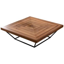 Salontisch Yasam Braun/Schwarz Holzwerkstoff 100 cm - Farbe: Walnuss, schwarz - Salontisch