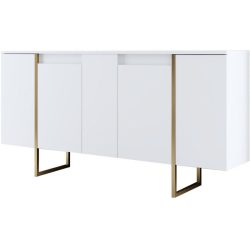 Konsole Yemek Weiss Holzwerkstoff 80 cm - Material: Melaminbeschichtete Spanplatte - Konsole