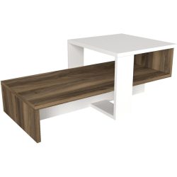 Salontisch Yasam Weiss Holzwerkstoff 16.3 cm - Material: Melaminbeschichtete Spanplatte - Salontisch
