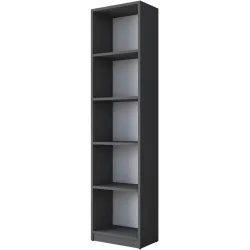Bücherregal Yemek Grau Holzwerkstoff/Kunststoff 161.8 cm 40 cm - Farbe: anthrazit - Material: Melaninbeschichtete Mischholz (Spanplatte) - Bücherregal