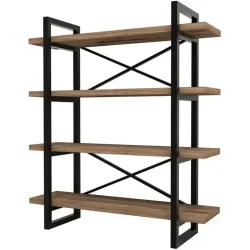 Bücherregal Yemek Braun Holzwerkstoff/Kunststoff 120 cm 106 cm - Farbe: Walnuss - Material: Melaninbeschichtete Mischholz (Spanplatte) - Bücherregal