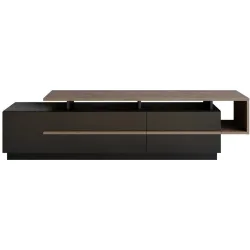 TV-Möbel Yasam Schwarz Holzwerkstoff 46.4 cm 180 cm 38.9 cm - Material: Melaminbeschichtete Spanplatte - TV-Möbel