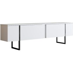 TV-Möbel Yasam Weiss Holzwerkstoff 50 cm 180 cm 30 cm - Material: Melaminbeschichtete Spanplatte - TV-Möbel