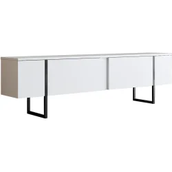TV-Möbel Yasam Weiss Holzwerkstoff 50 cm 180 cm 30 cm - Material: Melaminbeschichtete Spanplatte - TV-Möbel