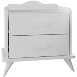 Nachttisch Uyumak Weiss Holzwerkstoff 58.6 cm - Material: Melaminbeschichtete Spanplatte - Nachttisch
