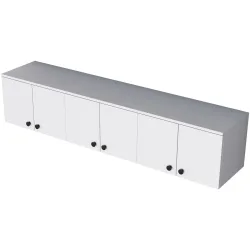 Schrank Yemek Weiss Holzwerkstoff/Kunstharz 179.6 cm 43.6 cm - Material: Melaminbeschichtete Spanplatte - Schrank