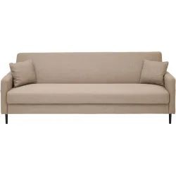 Bettsofa Faris Beige/Grau Metall/Polyester 221 cm 85 cm - Farbe: Greige - Material: Polyester/Metall - Bettsofa