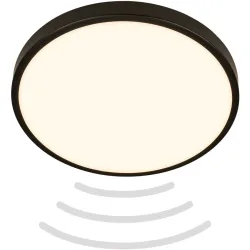 Deckenlampe Telefunken Schwarz Kunststoff 29 cm 6.5 cm - LED - Lichtfarbe: Warmweiss - Deckenlampe- LED Energiesparlampe