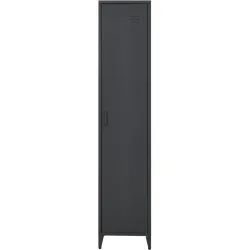 Garderobenschrank Kalia Grau Metall 38 cm 180 cm - Farbe: anthrazit - Garderobenschrank