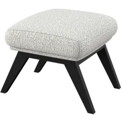 Hocker Halani Weiss Stoff 41 cm 54 cm - Farbe: offwhite - Hocker