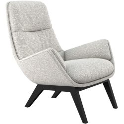 Sessel Halani Weiss Stoff/Holz 93 cm 84 cm - Farbe: offwhite - Material: , Mischgewebe, Birke, Stoff - Sessel
