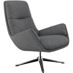 Sessel Halani Blau Stoff 93 cm 84 cm Drehbar - Farbe: Navy Blue - Sessel