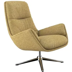 Sessel Halani Gelb Stoff 93 cm 84 cm Drehbar - Farbe: senfgelb - Sessel