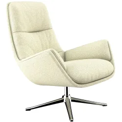 Sessel Halani Weiss Stoff 93 cm 84 cm - Farbe: offwhite - Sessel