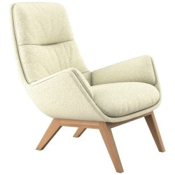 Sessel Halani Weiss Stoff 93 cm 84 cm - Farbe: offwhite - Sessel