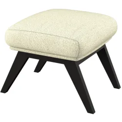 Hocker Halani Weiss Stoff 41 cm 54 cm - Farbe: offwhite - Hocker