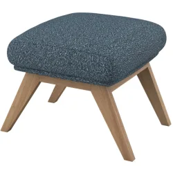Hocker Halani Blau Stoff 41 cm 54 cm - Farbe: stahlblau - Hocker