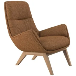 Sessel Halani Braun Stoff 93 cm 84 cm - Farbe: Caramel - Sessel