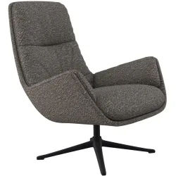 Sessel Halani Braun/Schwarz Stoff 93 cm 84 cm Drehbar - Farbe: nougat - Sessel