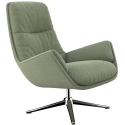 Sessel Halani Grün Stoff/Polyester 93 cm 84 cm Drehbar - Farbe: olive - Sessel